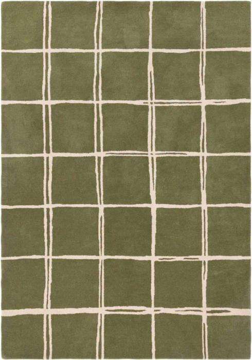 Albany Grid Olive Rug by Asiatic Carpets