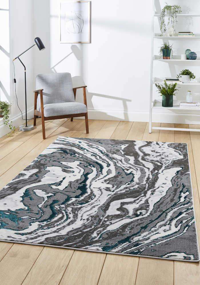 Apollo GR584 Grey/Green Rug by Think Rugs image 1