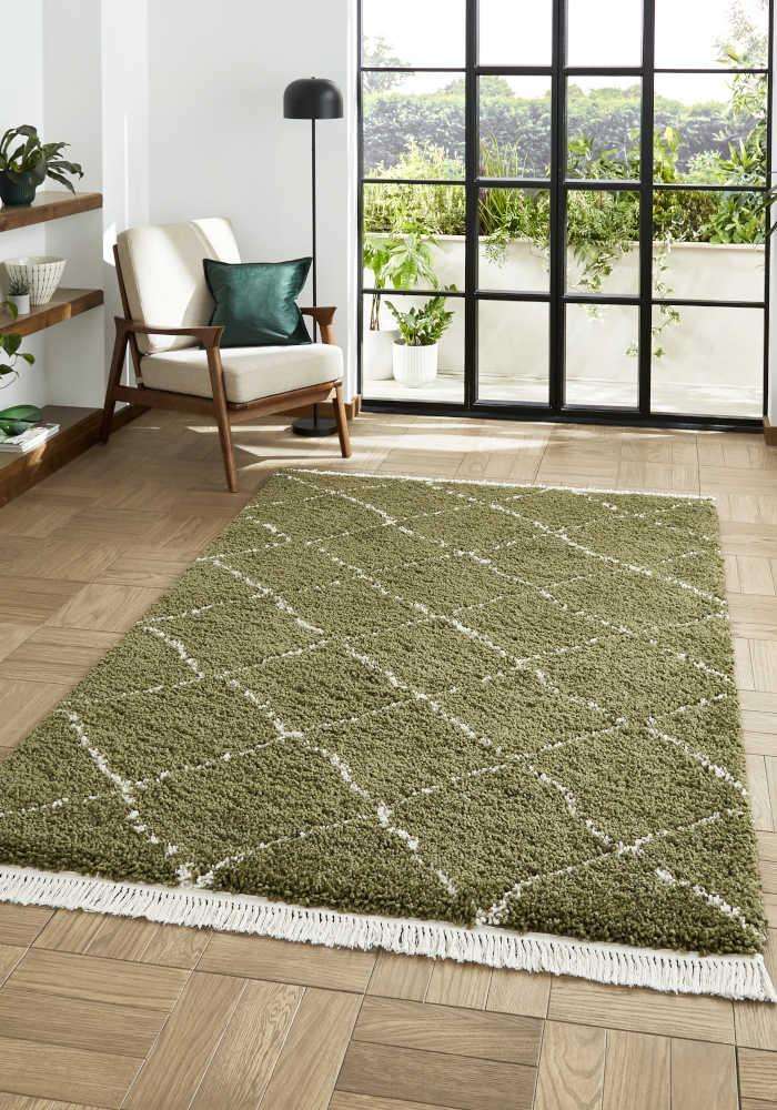 Boho Rug Colour 5413 Green by Think Rugs image 1