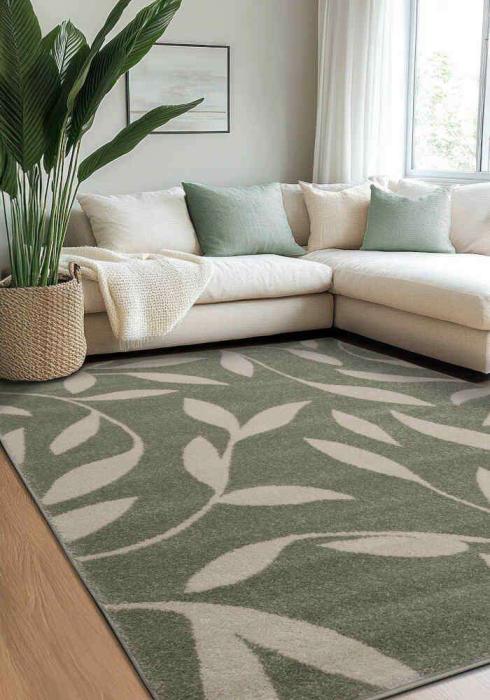 Echo Leaf Green Rug by Melrose Interiors image 1
